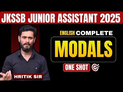 JKSSB Junior Assistant 2025 | MODALS | Grammar Masterclass | English withHritik Sir