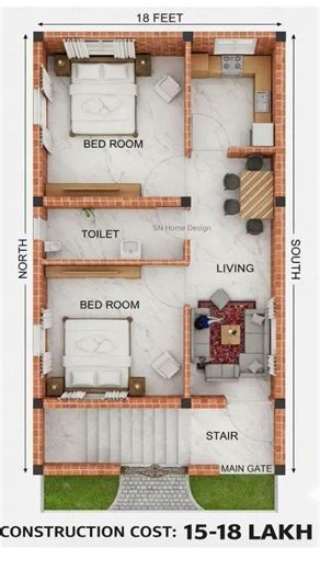 18'x38"Best 2D&3D House plan !!TO MAKE YOUR DREAM HOUSE WITH VK HOME DESIGN #houseplan #finishedhome