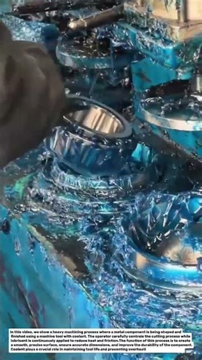 Heavy Machining Process with Coolant | Precision Metal Turning & Bearing Surface Finishing.