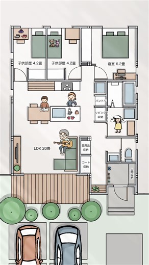 25坪の平屋の間取り図と家づくりのアイデア