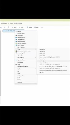 Así puedes dividir archivos grandes usando 7-Zip