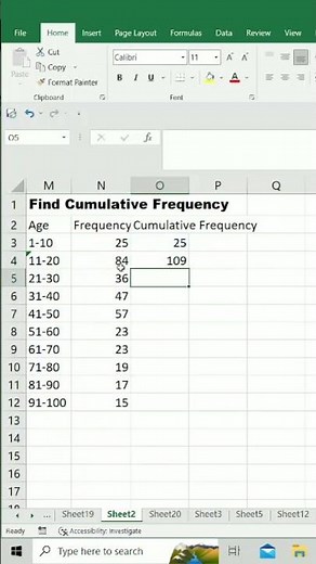 How to find Cumulative frequency in easy way using Running Total #excelvideo #microsoftexcel #excel