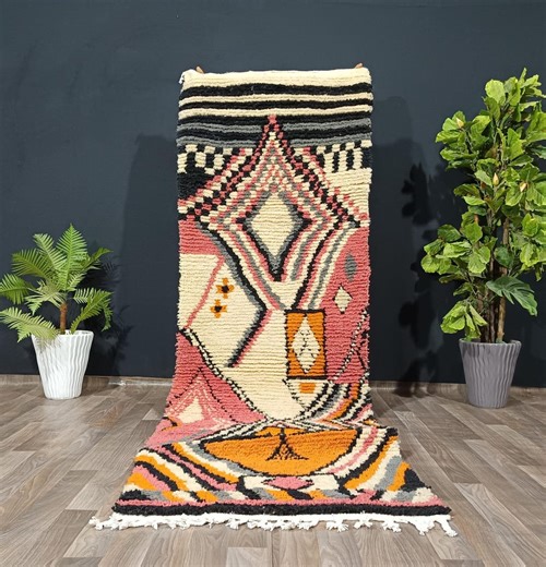 Custom Bohemian Rug, Wool Moroccan Runner Rug, Custom Runner Rug, Handmade Runner Carpet, Narrow Morrocan Rug, Beni Ourain Rug - Etsy