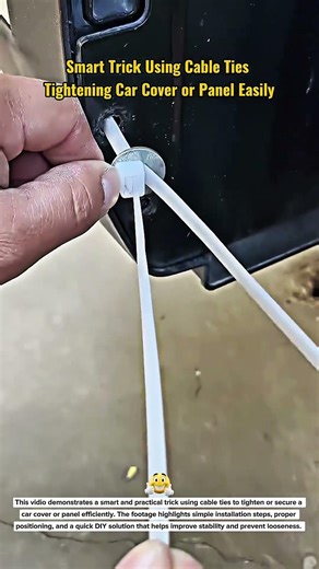 Smart Trick Using Cable Ties – Tightening Car Cover or Panel Easily