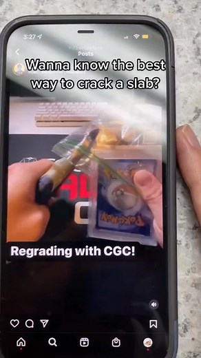 7.4K views · 26 reactions | THE BEST WAY to crack a #Pokemon Card or Sports Card Slab! Whether #BGS or #PSA or #CGC or #DSG. #po | Poke Rob | Facebook