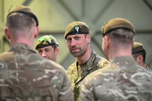 Prince William admires troops’ facial hair during barracks visit