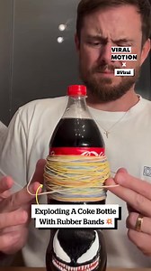 86K views · 30 reactions | Exploding A Coke Bottle With Rubber Bands  | Viral Motion | Facebook