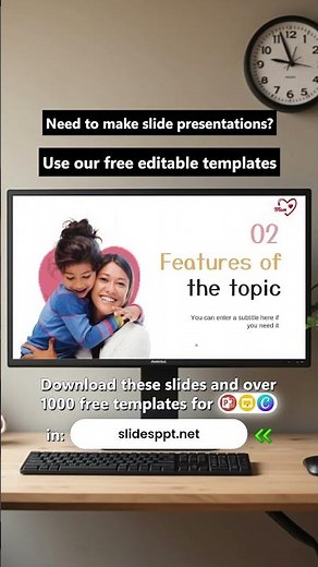 Free Mother's Day Kids Template for PowerPoint, Google Slides & Canva #mothersday #presentation
