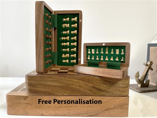 Personalised Chess Set Travel Chess Set Wooden Chess Board Magnetic Chess Set With Storage Wooden Chess Set Mini Chess Set - Etsy UK