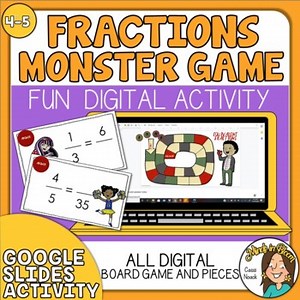 Equivalent Fractions DIGITAL Board Game - Great for Google Classroom