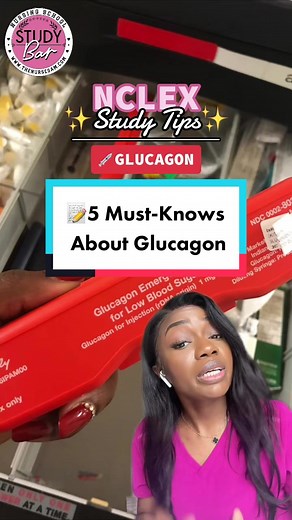 💉 𝟓 𝐌𝐮𝐬𝐭-𝐊𝐧𝐨𝐰𝐬 𝐀𝐛𝐨𝐮𝐭 𝐆𝐥𝐮𝐜𝐚𝐠𝐨𝐧 💉 Raise your hand if you’ve ever gotten insulin and glucagon mixed up on a test (before using Nurse Sam’s study guides, of course) 🙋🏾‍♀️😭 #nclex #nursingschool #nurse #nursing #nursingstudent #nurselife #nclexrn #rn #nclexstudying #nursesofinstagram #nclexprep #registerednurse #nclexquestions #nclexpass #nclexreview #nursesrock #lpn #nurses #nclextips #futurenurse #nclexpn #studentnurse #nursepractitioner #nclexhelp #medical #nclexexam #n