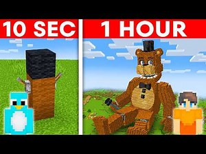 10 Seconds vs 1 Hour - FNAF Build Challenge in Minecraft