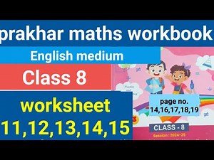 Class 8 prakhar maths English medium workbook worksheet 11,12,13,14,15 | Prakhar math worksheet11-15
