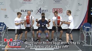 11K views · 499 reactions | World Junior Record Squat with 275 kg by Austin Perkins USA in 74 kg class | International Powerlifting Federation - IPF | Facebook
