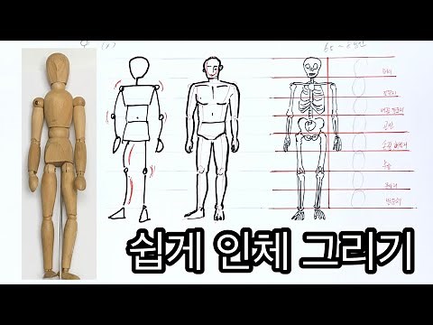쉽게 인체 그리기 /인체를 쉽게 그리는 방법 / 인체의 기본형만 알면 금방 그려요/인체비율배우기