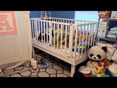 Adult baby nursery update, got my crib off the floor, and I'm making a custom rug