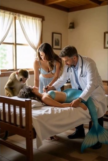 Mermaid Saved by Girl and Monkey | But Fate Was Cruel 😭 #ai #mermaid #monckey