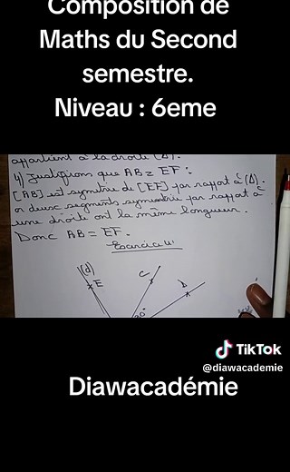 Composition de Maths du Second Semestre en 6ème
