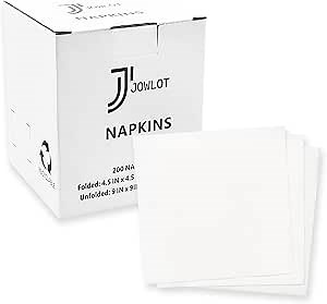 Cocktail Napkins - 200 Count 2-Ply White Napkins Disposable, 4.5 x 4.5 Inch Folded Paper Napkins Bulk Beverage Napkins for Dinner Wedding Bar Party and Everyday Use