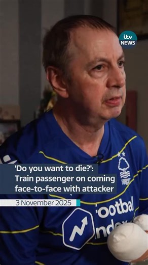 88K views · 52K reactions | ‘Do you want to die?’ - one of the heroes on board the train where a mass stabbing took place in Cambridgeshire, has spoken to ITV News about how he came face-to-face with the attacker. Stephen Crean said he tried to hold back the knifeman for as long as he could to help others escape. He managed to get into a toilet to hide, but not before suffering many injuries to his hand and head. #itvnews | ITV News | Facebook