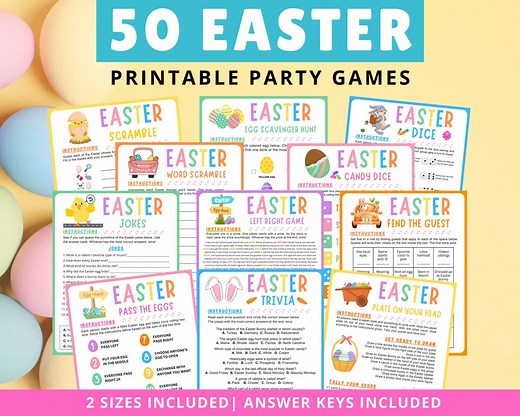 50 Easter Games Bundle | Printable Party Games (digital Download) - Etsy