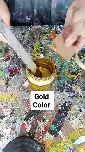 Gold color #gold #color #fbreelsvideo #paintmixingcolor | Roger Ursal Verano