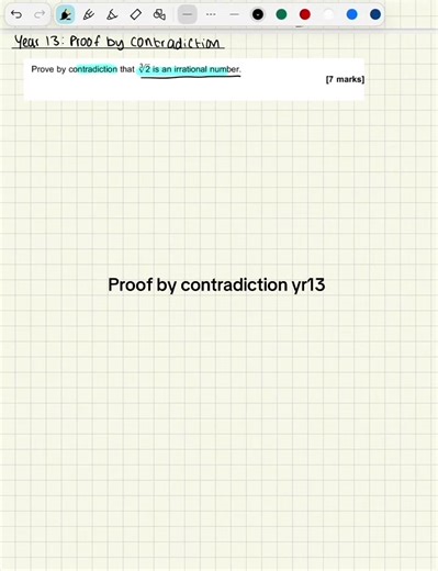 Year 13 proof by contradiction #fyp #alevels #alevels2026 #year13 #maths