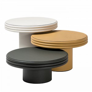 Scala Set of Three Round Tables with Column Base