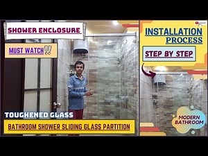 Shower Enclosure – Bathroom Shower Sliding Glass Partition Installation Process! | Explained!! 💯🔥