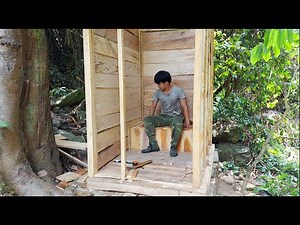 Part 1. 1 Years Alone In The Forest Build A Log Cabin,Build amazing toilets in the jungle.Off Grid