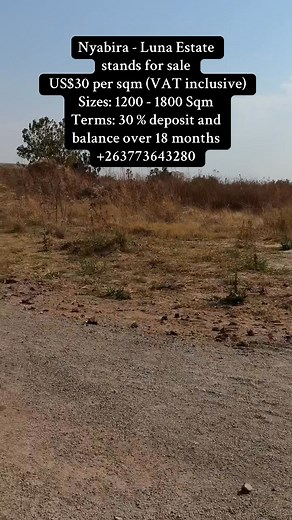 Nyabira Luna Estate stands with payments terms are up for sale. | Nigel Mapingure
