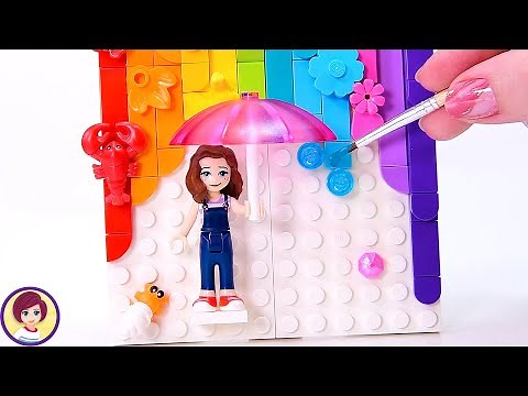 How to make a Lego rainbow drip art painting - easy DIY craft