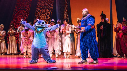 Stitch drops into 'Aladdin' on Broadway, bringing chaos and good cheer