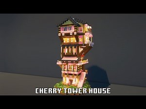 How to build Cherry Blossom Tower House - Minecraft Tutorial