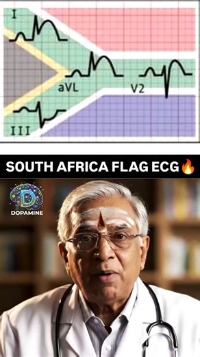 Dr Kailasam | 🇿🇦 South African Flag Sign🔥🔥 ST elevation in I, aVL, and V2 with reciprocal ST depression in lead III isn’t random—it forms the South... | Instagram