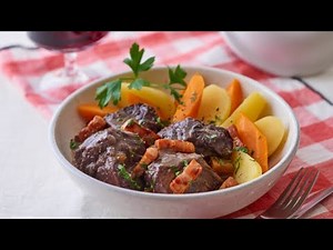 🍷 Bœuf bourguignon – La recette traditionnelle, mijotée avec amour et vin rouge ❤️🍲