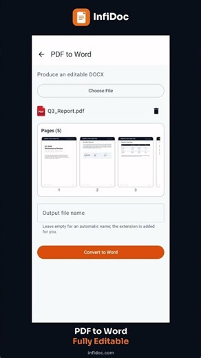 Convert PDF to Editable Word | InfiDoc