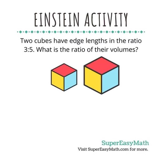 What is the ratio of the volume? #math #einsteinactivity #supereasymath #tiffany #volume | Super Easy Math | Facebook