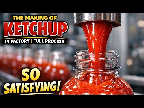 The Making of Ketchup in Factory | Full Process (Satisfying Food Production)