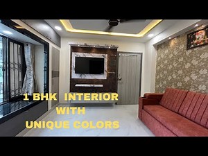 1 BHK Interior Design With Unique Colours Combination || project 35