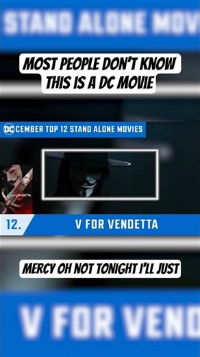 Most People Don’t Know V for Vendetta Is a DC Movie #DC #VForVendetta