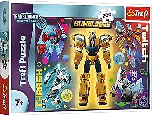 Trefl Transformers Red 200 Piece Jigsaw Puzzle Transformers 19"x13" Print, DIY Puzzle, Creative Fun, Classic Jigsaw for Adults and Children from 7 Years Old