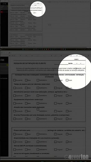 Formulário de pesquisa de satisfação do cliente no Excel