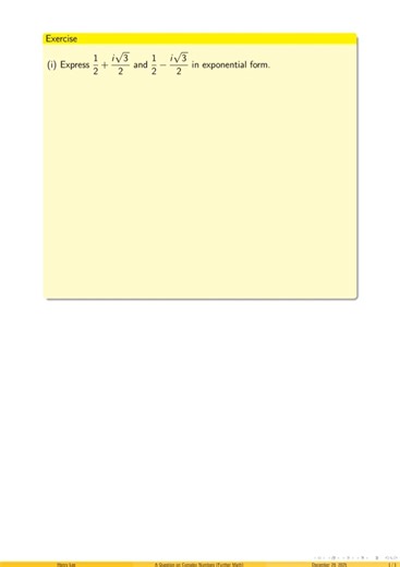 An Exercise on Complex Numbers (Further Math) #mathskillsdevelopment