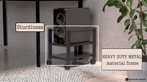 J JACKCUBE DESIGN 2 Tier Computer Tower Stand for Desktop CPU, Gaming PC Holder, Mobile Rolling Cart for Under Desk with Caster Wheels, Office Desk Accessories- MK712A