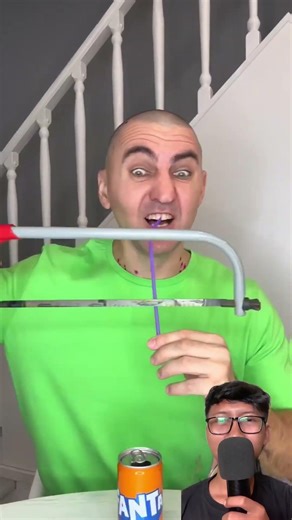 DAD'S TEETH GOT A STRAW ⁉️CANT GET RID OF IT 😱