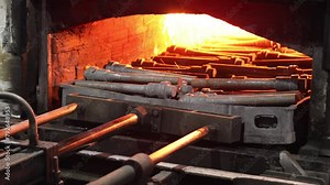 heat treatment forging of metal pieces, parts, components. manufacturing of forging. normalizing, iso thermal annealing, controlled cooling, hardening, tempering scada system control furnace.
