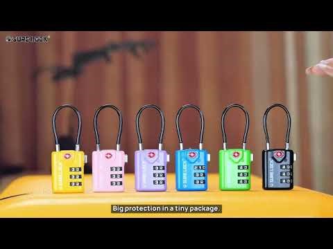 SureLock TSA Approved Luggage Locks – Red Alert Indicator, Easy-Read Dials, Colorful Travel Padlocks