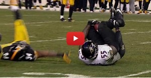 Terrell Suggs makes incredible interception with his legs