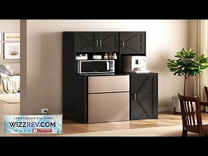 Mini Fridge Cabinet with Storage Coffee Bar Cabinet with Mini Fridge Space